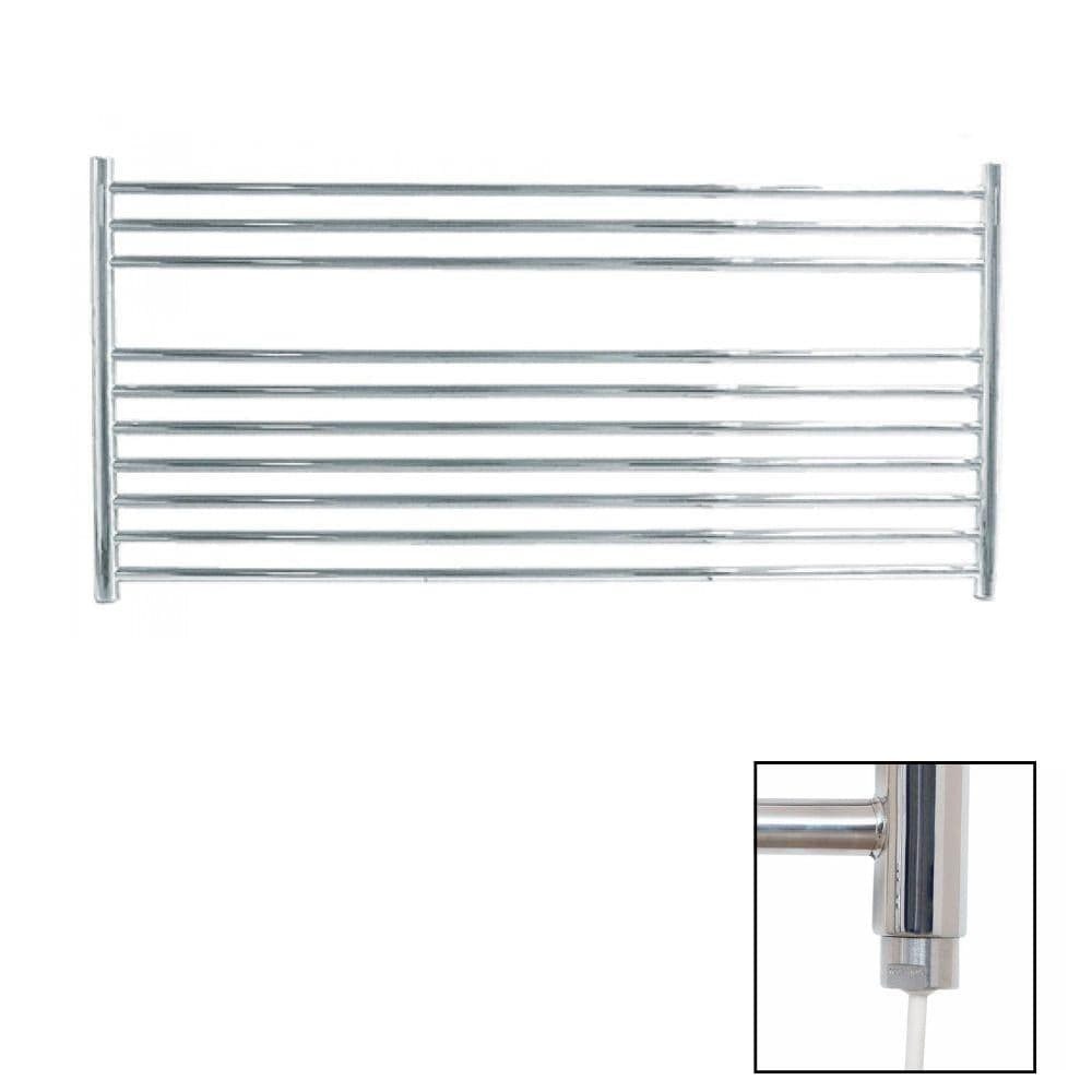 JIS Ladder Rail 600 x 1200mm / Polished Chrome / Electric Only JIS Sussex Newick Horizontal Stainless Steel Heated Towel Rail