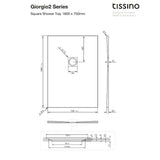 Tissino Rectangle Shower Tray Tissino Giorgio2 Rectangle Shower Tray in White Slate