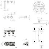UK Bathroom Store Concealed Shower Set Crosswater Module Shower Set 3 with Fixed Overhead Shower and Bath Spout