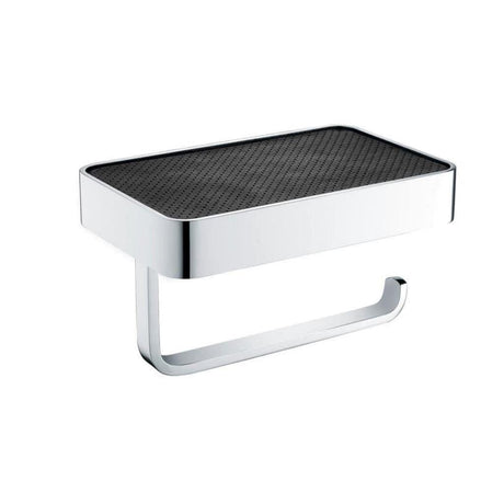Eastbrook Toilet Roll Holder Eastbrook Vercelli Toilet Roll Holder with Leather Shelf in Chrome