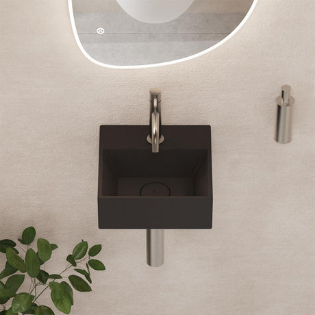 Crosswater Cloakroom Basin Black Matt / 300 x 300mm Crosswater Beck Cloakroom Basin with Waste