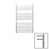 JIS Ladder Rail 1000 x 520mm / Satin Chrome / Electric Only with Cylindrical Adjustable Element JIS Sussex Steyning Vertical Stainless Steel Heated Towel Rail