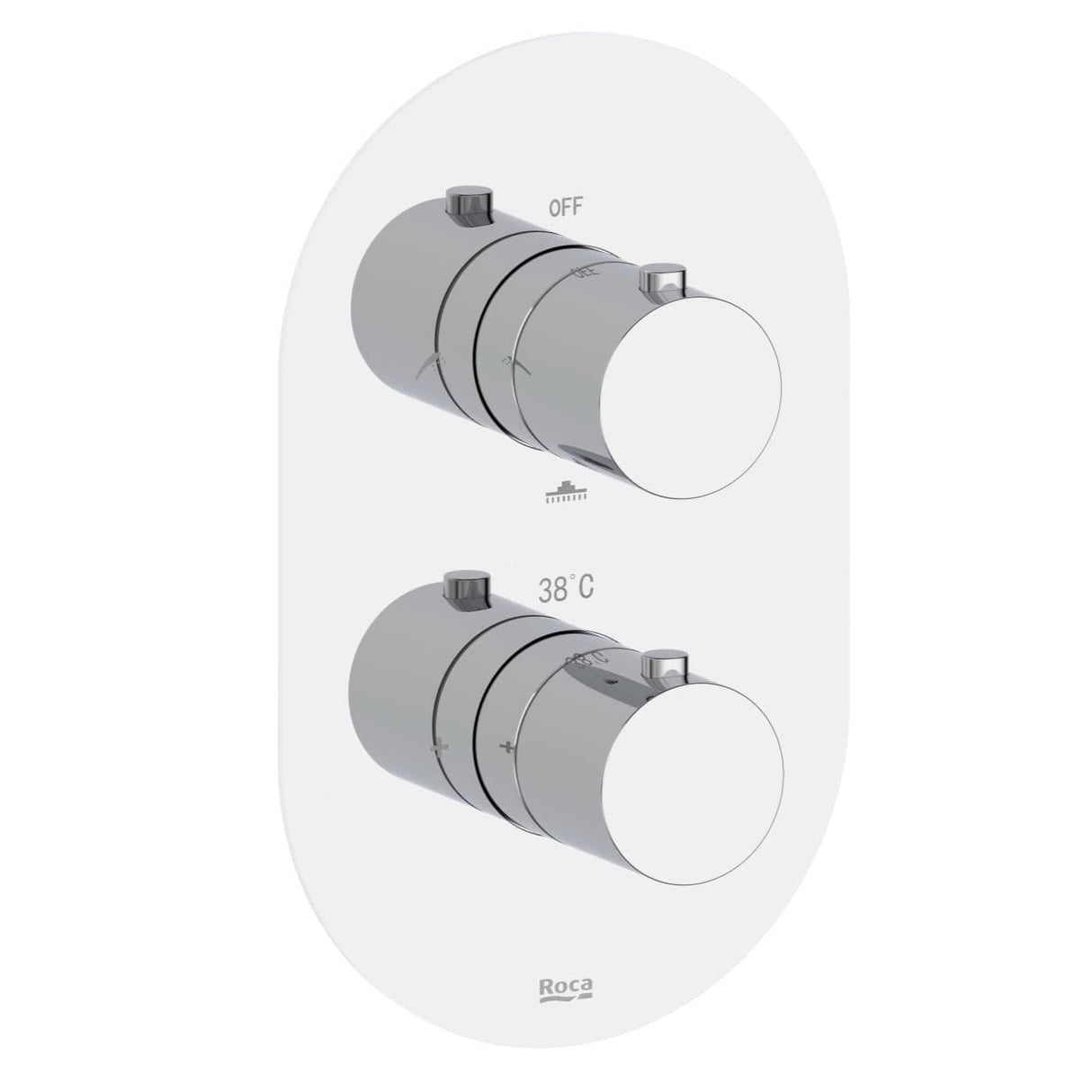 Roca Concealed Shower Set Roca Splash-T Thermostatic Concealed Shower Valve with Rainshower Head, Shower Handset and Overflow Bath Filler