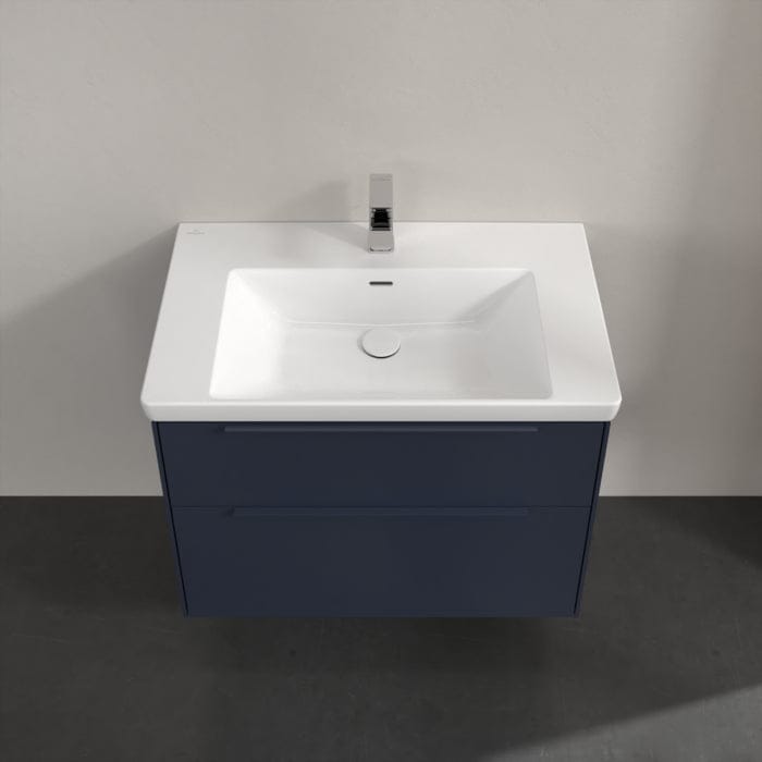 Villeroy & Boch Wall Mounted Vanity Unit Villeroy & Boch Subway 3.0 Wall Hung 800mm Two Drawer Vanity Unit with Basin