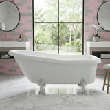 Aquarius Bathrooms Roll Top and Slipper Freestanding Bath Aquarius Timeless Luxury Freestanding Slipper Bath - 1530 x 670mm with Chrome Lions Paw Feet