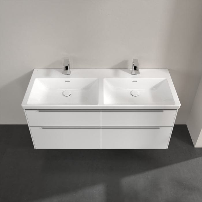 Villeroy & Boch Wall Mounted Vanity Unit Villeroy & Boch Subway 3.0 Wall Hung 1200mm Four Drawer Double Vanity Unit with Basin
