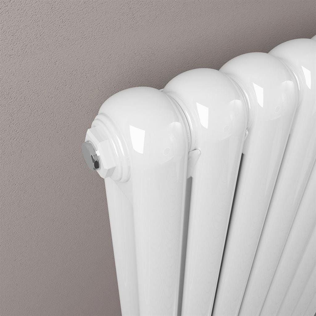 Eastbrook Column Radiator Eastbrook Rubano Straight Horizontal Traditional Column Radiator in Gloss White