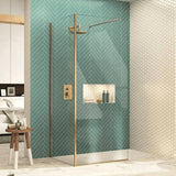 Merlyn Wetroom Accessory Brushed Brass Merlyn Corner Post Profile for 8mm Wet Room Panels