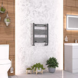 Eastbrook Ladder Rails 600 x 500 / Electric Only Eastbrook Wendover Straight Heated Towel Rail in Anthracite