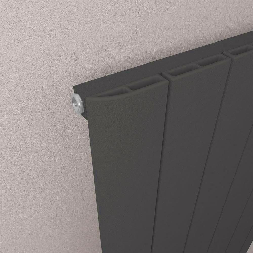 Eastbrook Panel Radiator Eastbrook Peretti Straight Vertical Aluminium Radiator in Matt Black