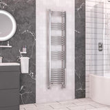 Eastbrook Wendover Curved Vertical Heated Towel Rail in Chrome