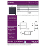 Heritage Floor Standing Vanity Unit Heritage Lynton 800mm Floor Standing Unit with Basin