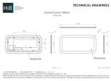 HiB Illuminated Mirror 700 x 1400mm HiB Cassini Curve LED Illuminated Mirror