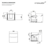 Crosswater Wall Mounted Vanity Unit Crosswater Glide II Wall Mounted Two Drawer Vanity Unit with Basin