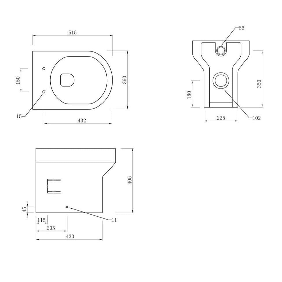 Aquarius Urbano Premium 900mm Vanity Unit  Suite (with Back to Wall Toilet)