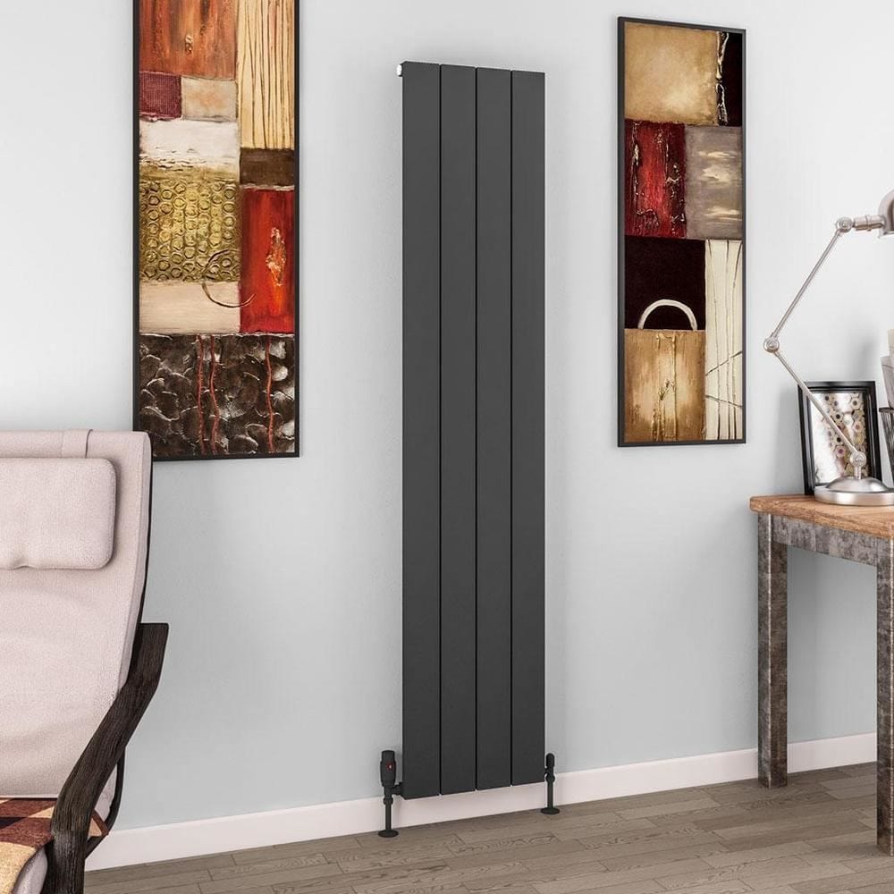 Eastbrook Panel Radiator 1800 x 375 / Central Heating Eastbrook Charlton Vertical Aluminium Designer Radiator in Matt Anthracite