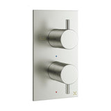 Crosswater Concealed Shower Valve Crosswater MPRO 2 Outlet, 2 Handle Portrait Concealed Thermostatic Shower Valve (Bath/Handset)