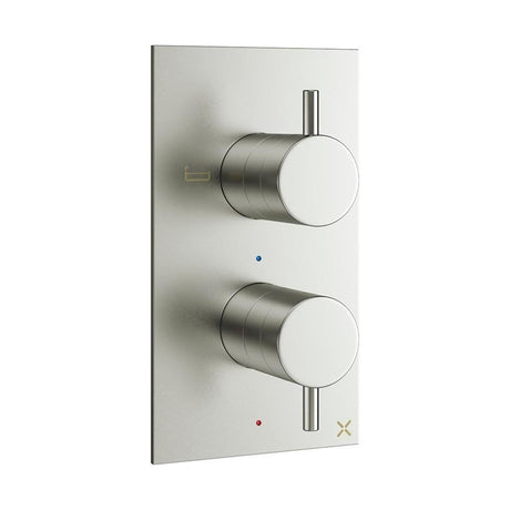 Crosswater Concealed Shower Valve Crosswater MPRO 2 Outlet, 2 Handle Portrait Concealed Thermostatic Shower Valve (Bath/Handset)