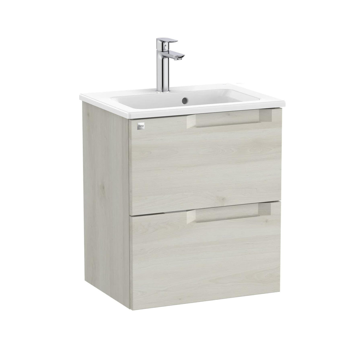 Roca Aleyda Compact 500mm Wall Mounted Two Drawer Vanity Unit with Basin