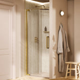 Crosswater Hinged Shower Door Brushed Brass / 2000 x 900 Crosswater Asura 8mm Hinged Shower Door