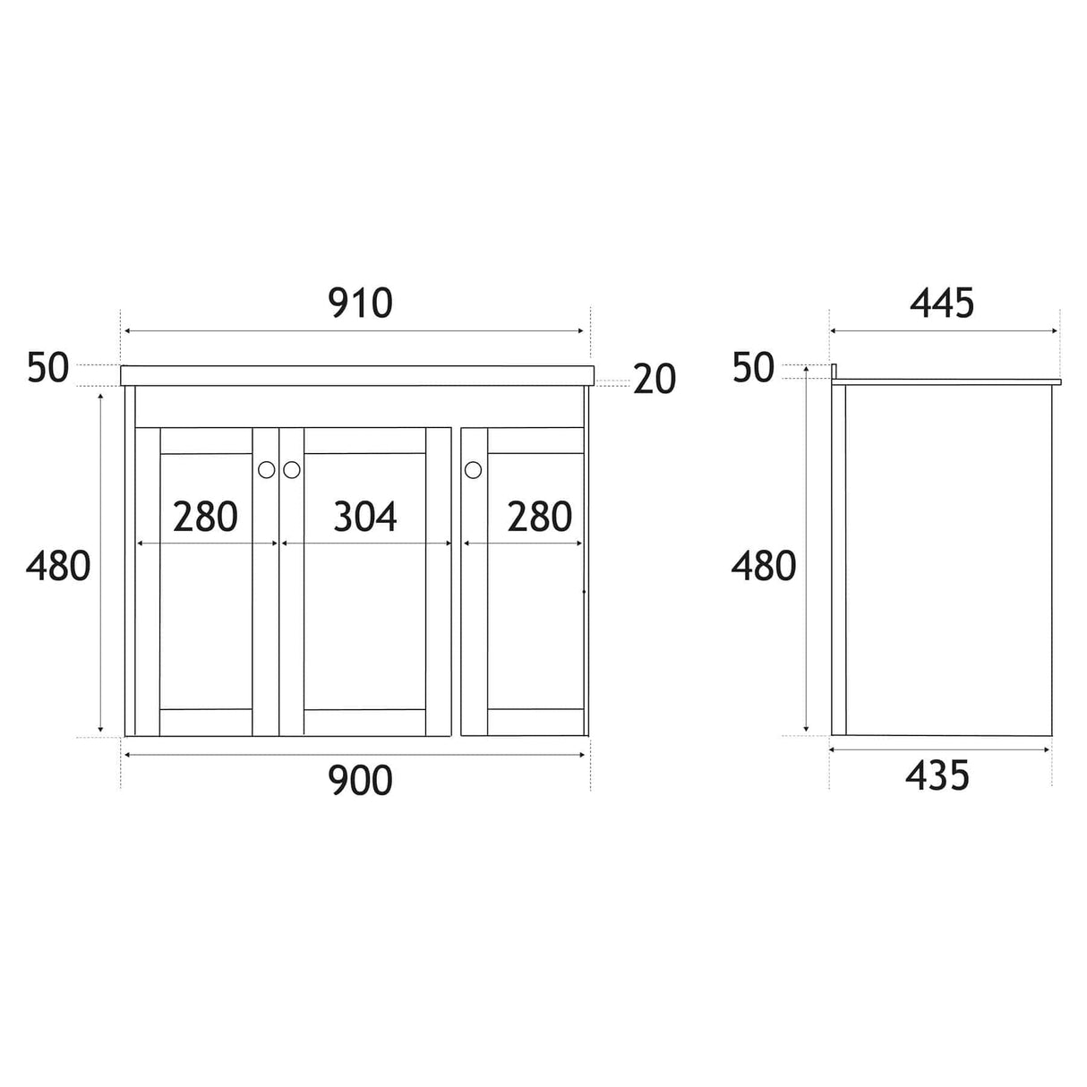 Eastbrook Wall Mounted Vanity Unit Eastbrook Hardwick Traditional 900mm Wall Hung Vanity Unit with Basin