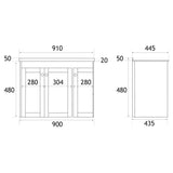 Eastbrook Wall Mounted Vanity Unit Eastbrook Hardwick Traditional 900mm Wall Hung Vanity Unit with Basin