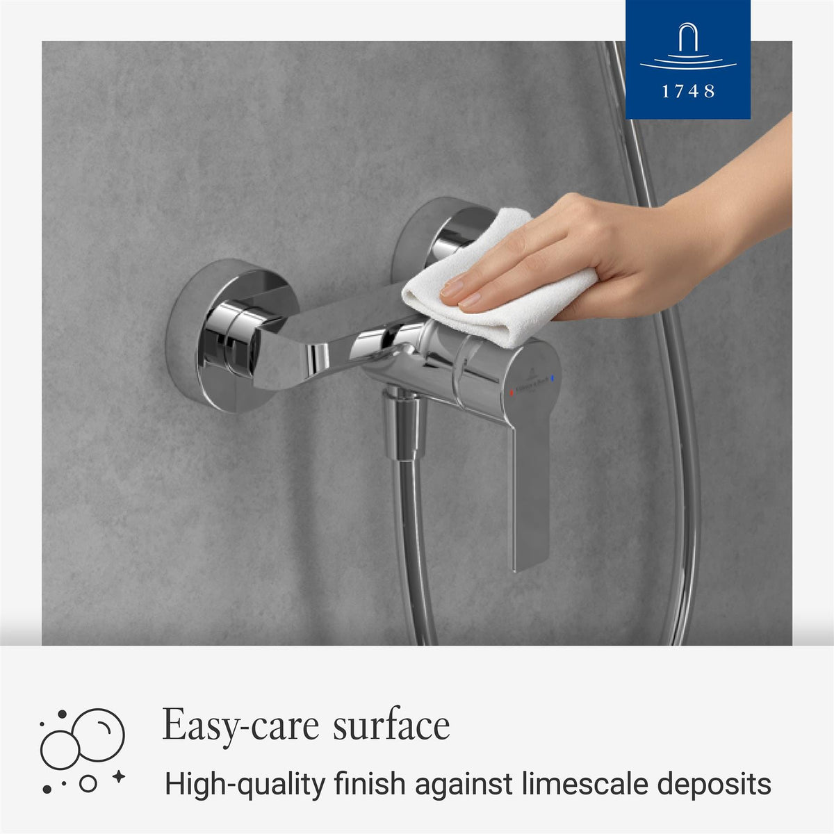 Villeroy & Boch Bath Shower Mixer Villeroy & Boch Architectura Wall Mounted Single Lever Shower Mixer Tap in Chrome