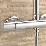Sagittarius Exposed Shower Set Sagittarius Dream Exposed Thermostatic Bar Shower Valve with Riser, Fixed Shower Head and Handset in Chrome