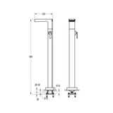 Flova Freestanding Bath Filler Flova Cascade Floor Standing Tall Bath Filler Tap in Diamond Chrome