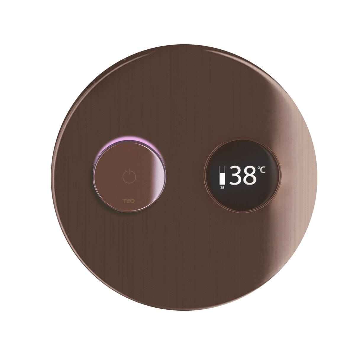 TED Concealed Shower Valve Brushed Bronze TED Togo 2/3 Outlet Digital Shower Valve with Large Round Plate