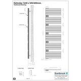 Eastbrook Designer Towel Rail Eastbrook Helmsley Straight Vertical Designer Towel Rail in Matt Black