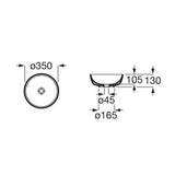 Roca Countertop Basin Roca Optica Tapered Round Countertop Basin