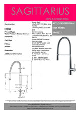 Sagittarius Kitchen Tap Sagittarius Aztec Mono Kitchen Sink Pull-Out Mixer Tap in Chrome