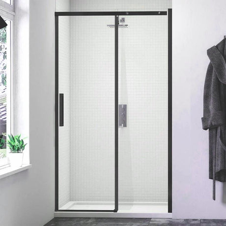 Merlyn Sliding Shower Door Matt Black / 1400mm Merlyn Ionic Frameless Sliding Shower Door