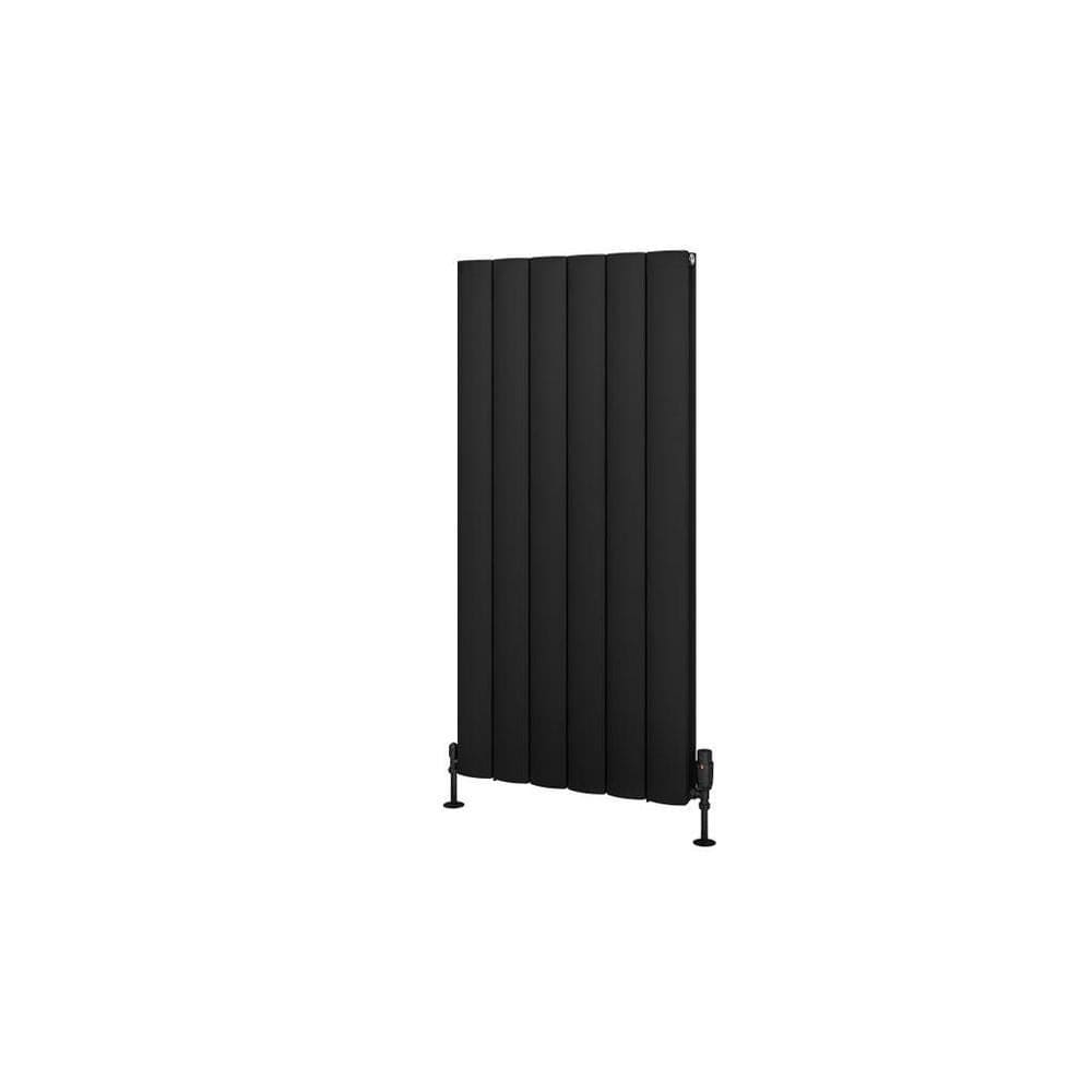Eastbrook Panel Radiator Eastbrook Guardia Straight Vertical Aluminium Radiator in Matt Black
