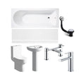 Aquarius Complete Bathroom Suite Chrome Aquarius Urbano Complete Premium Bath Suite (with Single Ended 1700mm Bath)