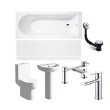 Aquarius Complete Bathroom Suite Chrome Aquarius Urbano Complete Premium Bath Suite (with Single Ended 1700mm Bath)