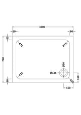 Aquarius Bathrooms Rectangle Shower Tray 1000x760mm Aquarius Urbano Rectangular 45mm Stone Resin Shower Tray in White