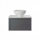 Heritage Wall Hung Vanity Unit Graphite Heritage Caversham 700mm Wall Hung One Drawer Vanity Unit, Worktop and Basin Bundle