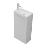 Aquarius Bathrooms Vanity Unit 400mm Aquarius Halite Waterproof White Vanity Unit and 1 Tap Hole Basin