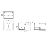 Crosswater Wall Mounted Vanity Unit Crosswater Tambour Wall Mounted 600mm One Drawer Vanity Unit with Basin or Worktop