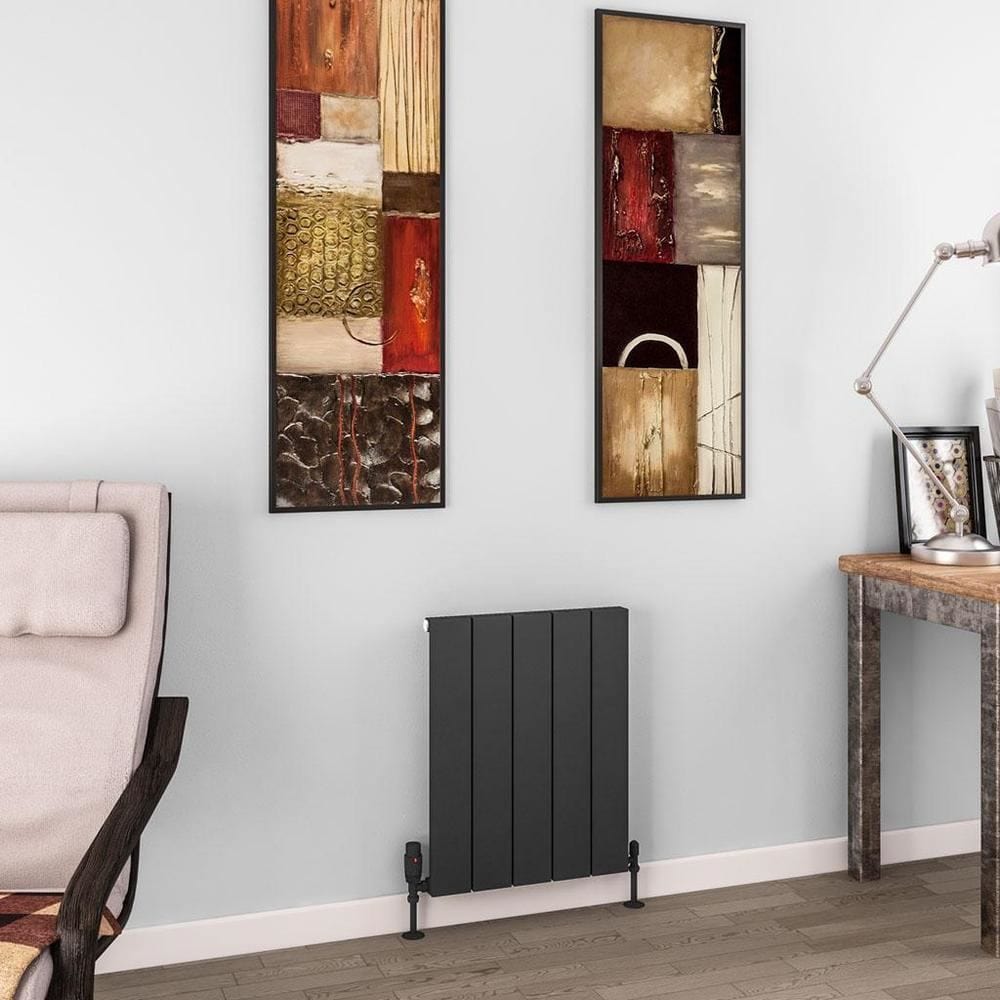 Eastbrook Panel Radiator 600 x 470 / Central Heating Eastbrook Charlton Horizontal Aluminium Designer Radiator in Matt Anthracite