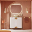 Crosswater Floor Standing Vanity Unit Matt White / Crosswater Tambour Worktop - Gold Vein Estatuario Crosswater Tambour 800mm Floor Standing Two Door Vanity Unit with Basin or Worktop