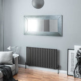 Eastbrook Panel Radiator 600 x 1061mm Eastbrook Tunstall Straight Horizontal Designer Radiator in Matt Anthracite