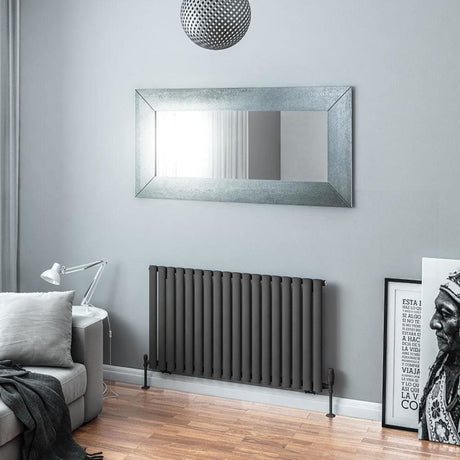 Eastbrook Panel Radiator 600 x 1061mm Eastbrook Tunstall Straight Horizontal Designer Radiator in Matt Anthracite