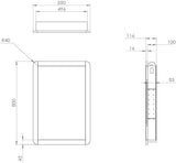 Saneux Mirrored Cabinet Saneux Hyde Recessed Electric Mirror Cabinet With Light and Demister - 550mm Wide - Left Hand Hinge - Matte Sage
