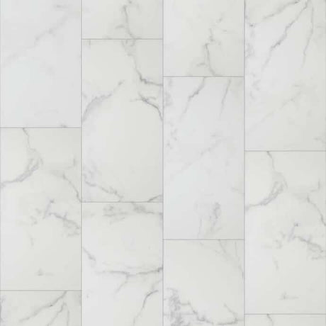 UK Bathroom Store Click Flooring Aquarius Prati SPC Tile Click Flooring in White Marble - 100% Waterproof Rigid Core with Built-In Underlay
