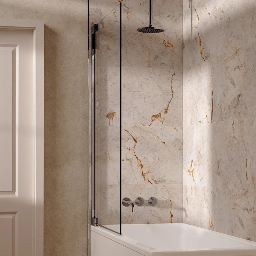 UK Bathroom Store Concealed Shower Set Chrome / Ceiling Arm / 200mm Crosswater Module Shower Set 3 with Fixed Overhead Shower and Bath Spout