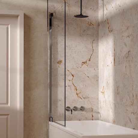 UK Bathroom Store Concealed Shower Set Chrome / Ceiling Arm / 200mm Crosswater Module Shower Set 3 with Fixed Overhead Shower and Bath Spout