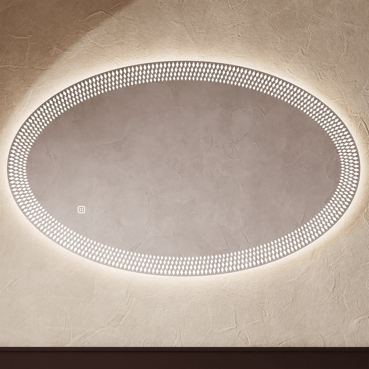 Crosswater Illuminated Mirror 900mm Crosswater Canvass LED Illuminated Round Mirror